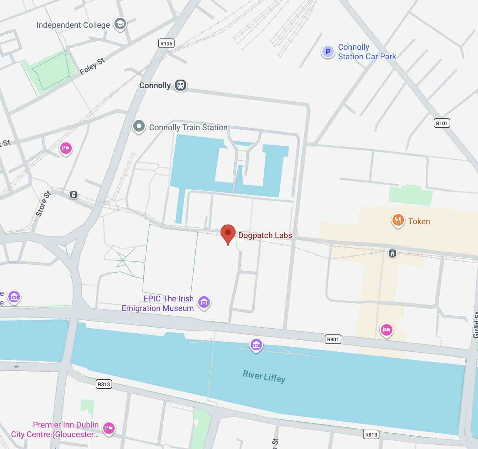 Map showing Dogpatch Labs, Dublin — click to open in Google Maps